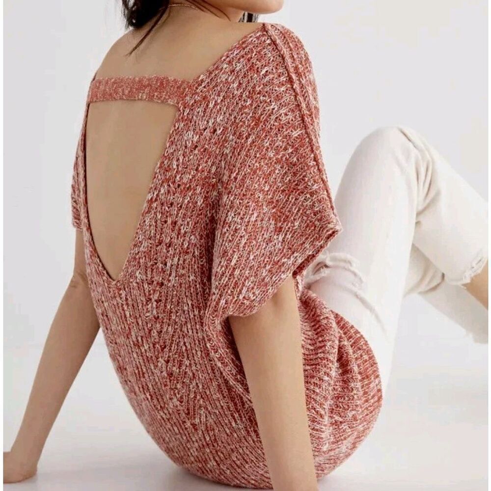 Anthropologie Pilcro Oversized Knit V Back Tunic Top Women's size M